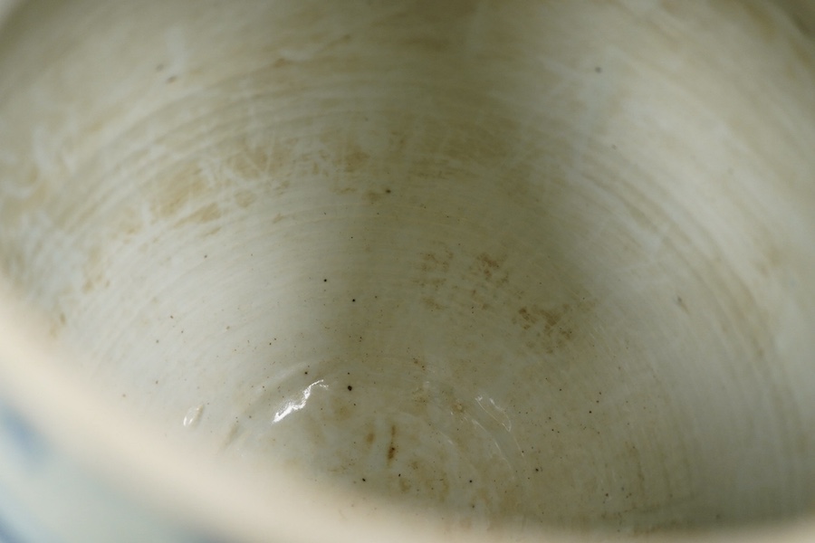 A large Chinese Transitional blue and white jar and cover, mid 17th century